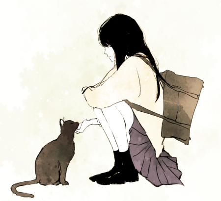 Девушка с котом