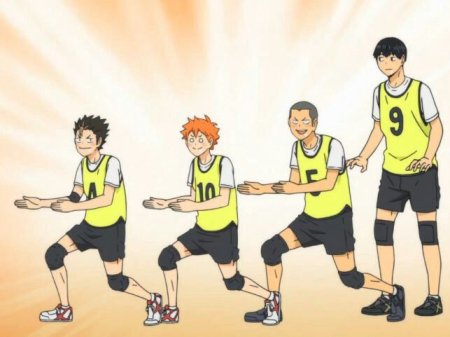 Аниме волейбол Нишиноя и Танака