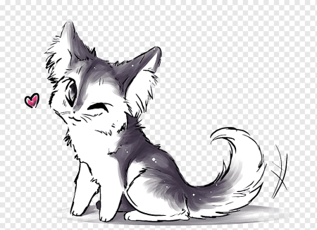 Кошка аниме рисунок