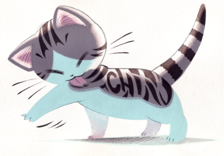 Аниме коты полосатые