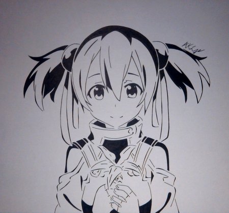 Аниме черной ручкой