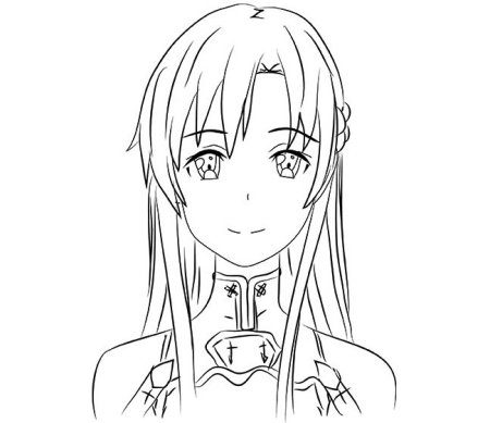 Аниме для срисовки Асуна