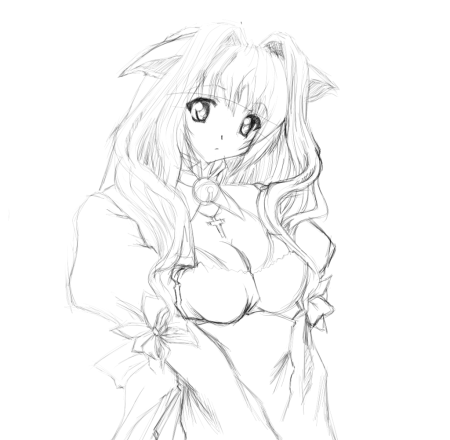 Раскраска аниме девушки с большой грудью