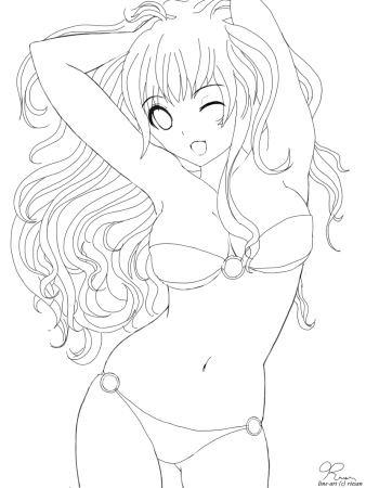 Раскраска девушка в купальнике