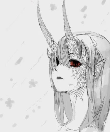 Аниме девушка демон с рогами