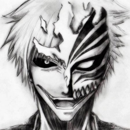 Маска Ичиго Куросаки рисунок