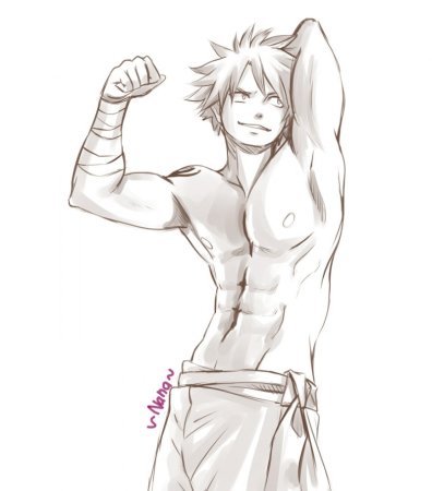 Аниме парни с прессом для срисовки