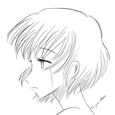 Аниме лицо сбоку