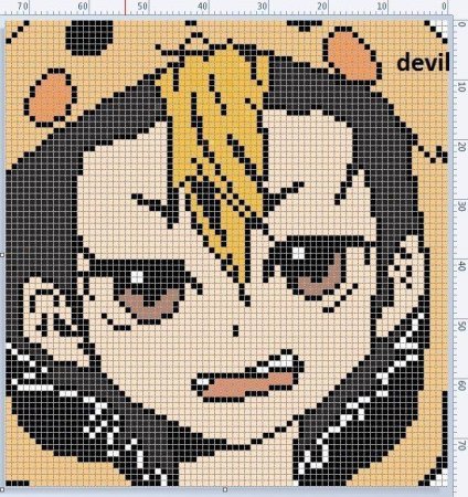 Схемы по клеточкам аниме