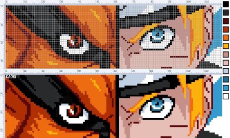 Аниме Наруто курама вышивка схема