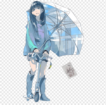 Аниме девушка с зонтом