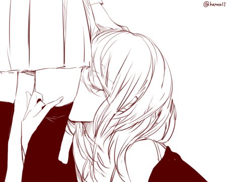 Аниме Юри черно белое