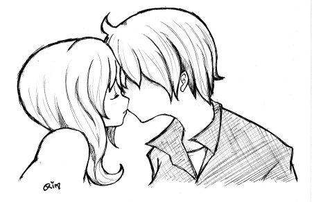 Раскраска поцелуй