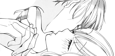 Аниме поцелуй черно белое