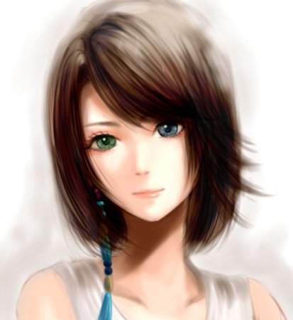 Девушка с короткими каштановыми волосами