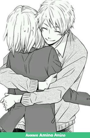 Аниме пара обнимается