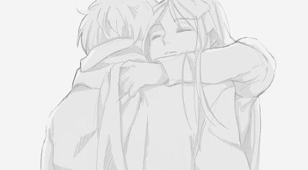 Аниме объятия карандашом