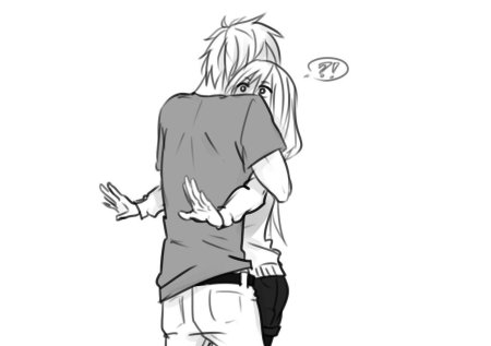 Аниме парень обнимает