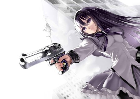 Аниме девушка с пистолетом