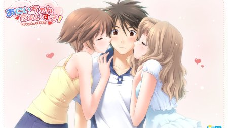 Аниме 2 девочки и 1 мальчик