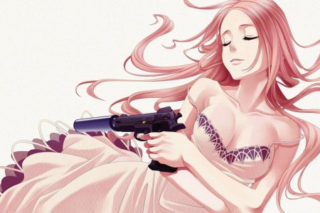 Аниме девушка с револьвером
