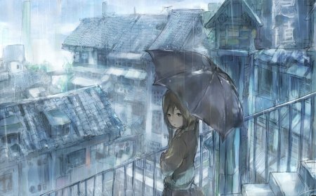 Аниме дождливый день