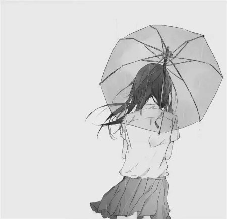 Аниме чб грусть