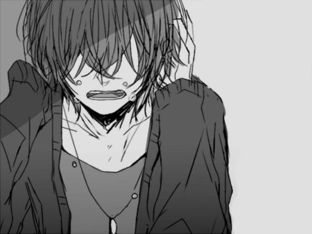 Аниме парень плачет