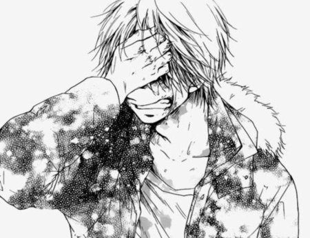 Аниме парень плачет