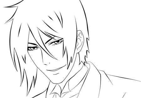 Раскраска темный дворецкий Себастьян