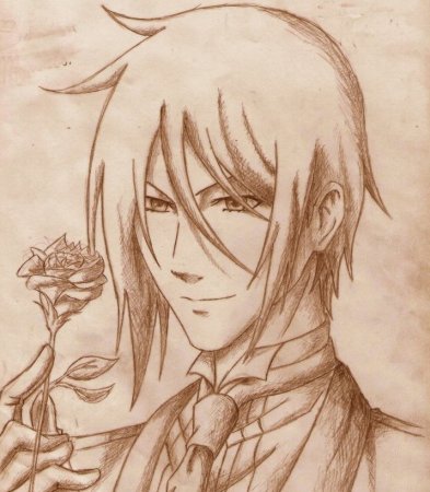 Тёмный дворецкий Себастьян Михаэлис для срисовки