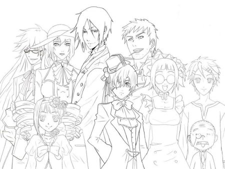 Раскраски аниме тёмный дворецкий