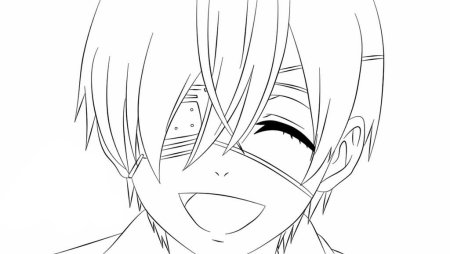 Раскраска темный дворецкий Сиэль