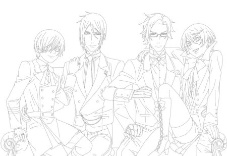 Раскраска темный дворецкий Себастьян