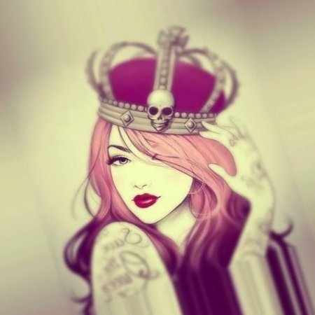 Девушка в короне рисованная