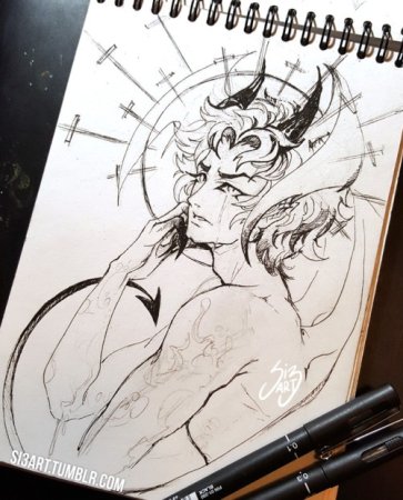 Арты в скетчбуке парни