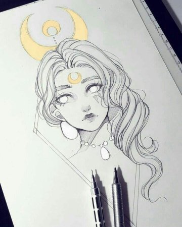 Рисунки в скетчбук девушки