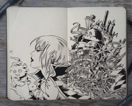 Хаяо Миядзаки аниме скетч