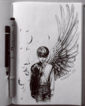 Рисунки в скетчбук ангел