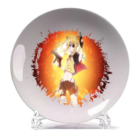 Аниме девочка с тарелкой