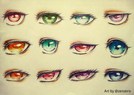 Аниме цвет глаз