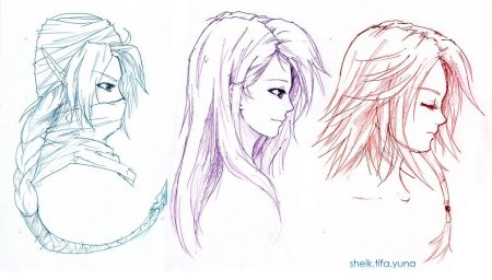 Аниме волосы в профиль