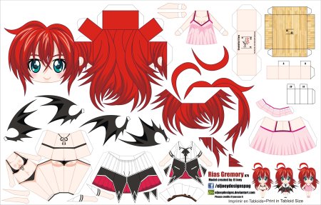 Аниме кукла из бумаги пеперкрафт