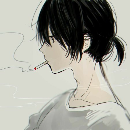 Аниме парень с сигаретой