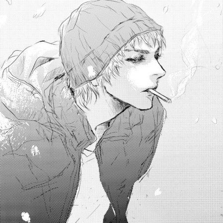 Аниме парень в шапке