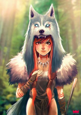 Аниме девочка волк