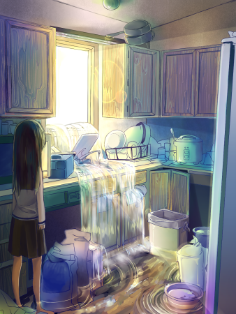 Красивая аниме кухня