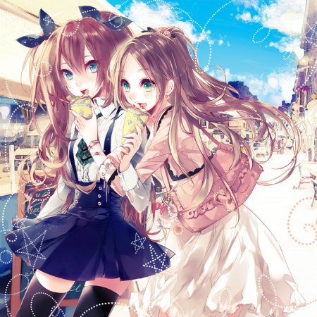 Аниме девушки подруги