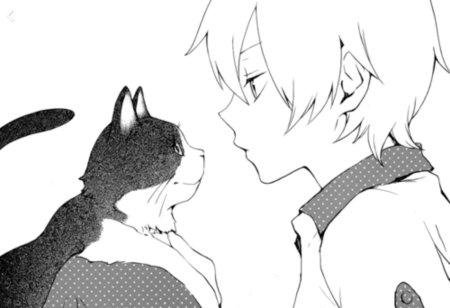 Котики чб аниме