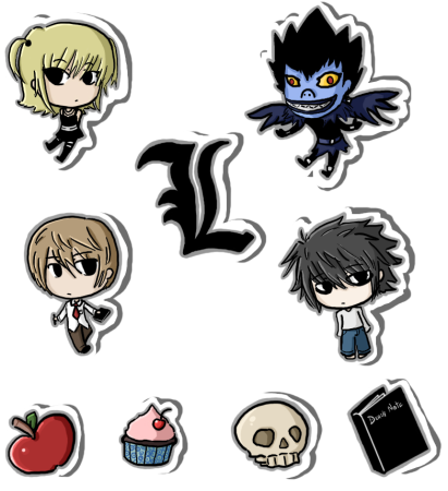 Наклейки аниме тетрадь смерти